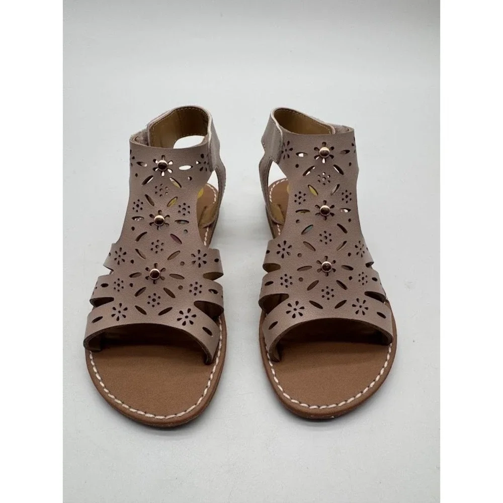 Rachel Shoes Lil Katy Toddler Girls Pink Floral Laser Cut Sandals Size 7M 16560X